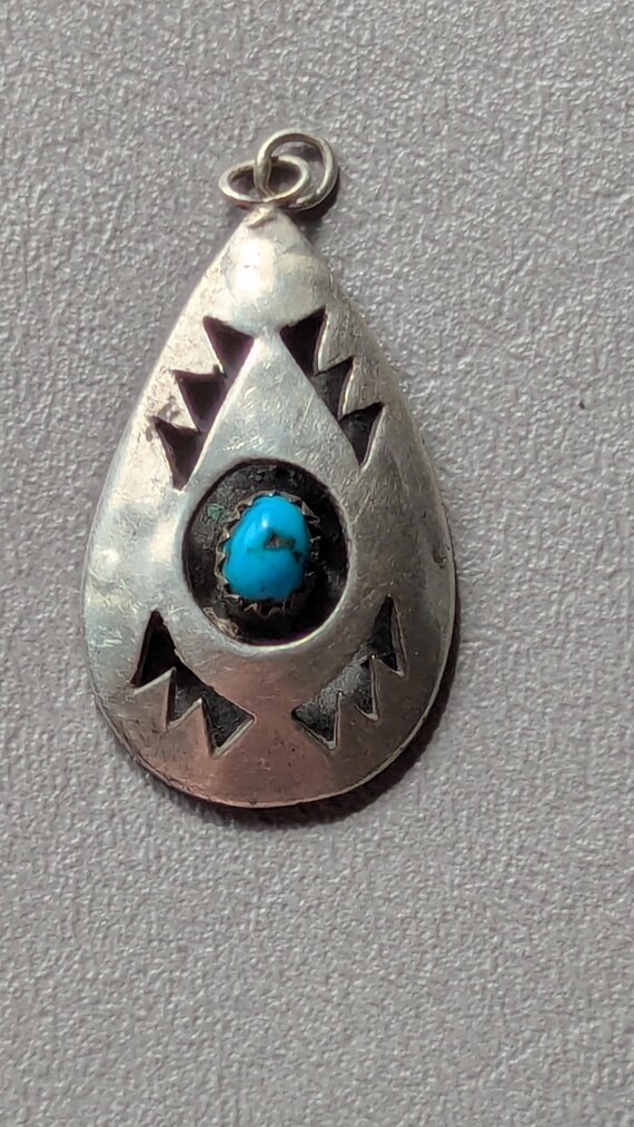 Atkinson Trading Co Navajo Turquoise Sterling Silver Pendant F