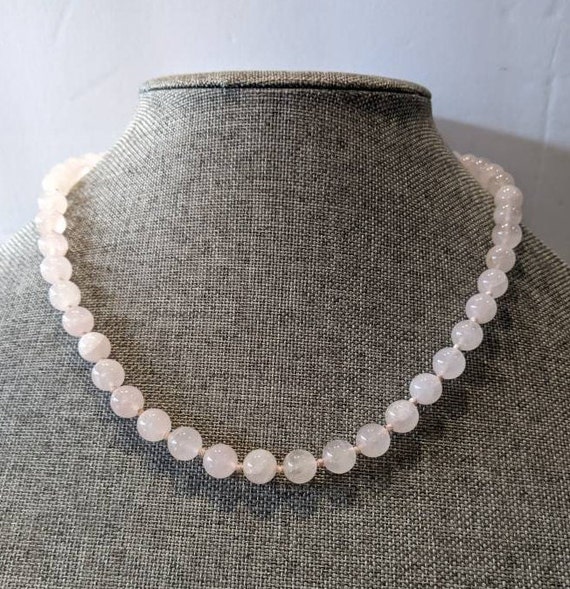 Vintage rose hotsell quartz bead necklace
