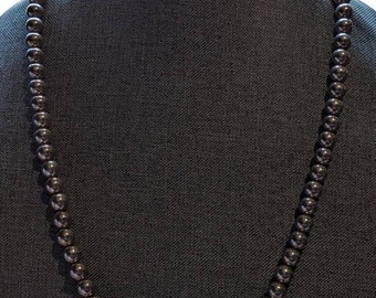 Collier vintage de perles en argent sterling : argent 925, 30 po. simple brin