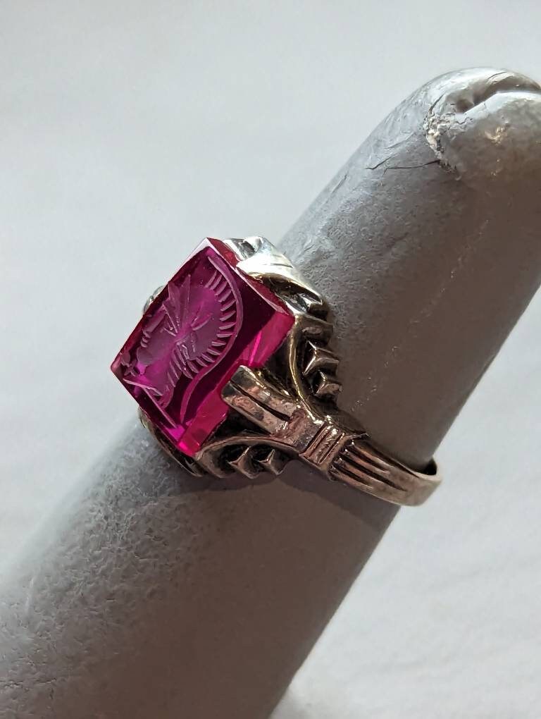 Antique Ostby Barton Ring-sterling Silver Ring-ladies Ring