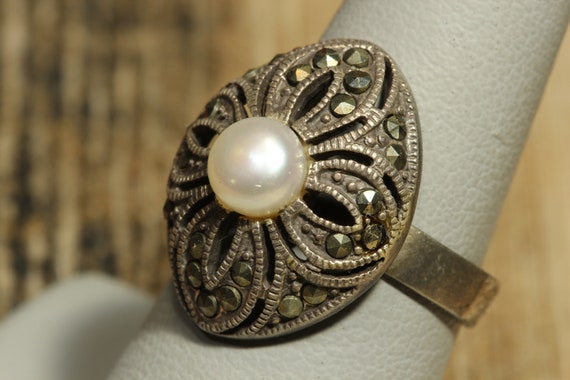 Anello Donna in Argento 925 con Corniola e Marcasite – 6007IM
