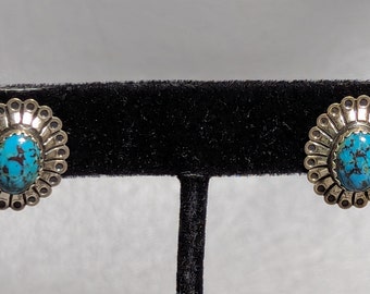 Vintage 925 Sterling Silver Turquoise Earrings Length 1.70  Vintage 925 Sterling Silver Turquoise Earrings Length 1.70 Inch main image 2
