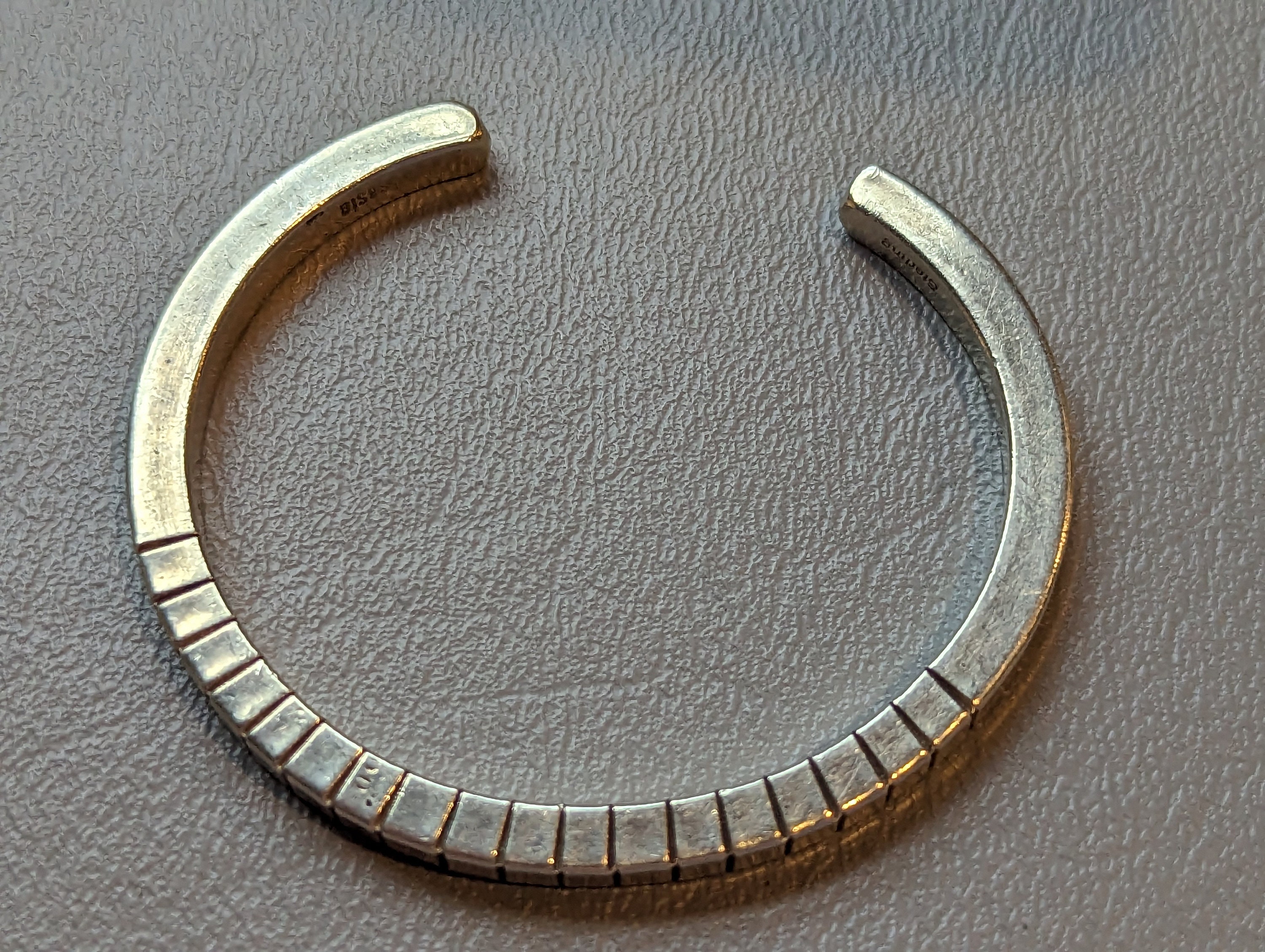 MC Tsosie Navajo Thick Sterling Silver Cuff Bracelet Signed