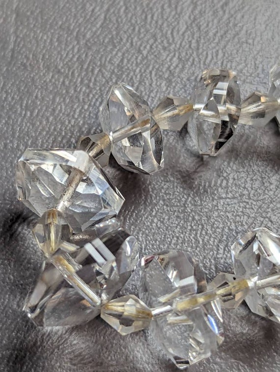 Art Deco Cut Crystal Bead Necklace-Antique Art De… - image 2