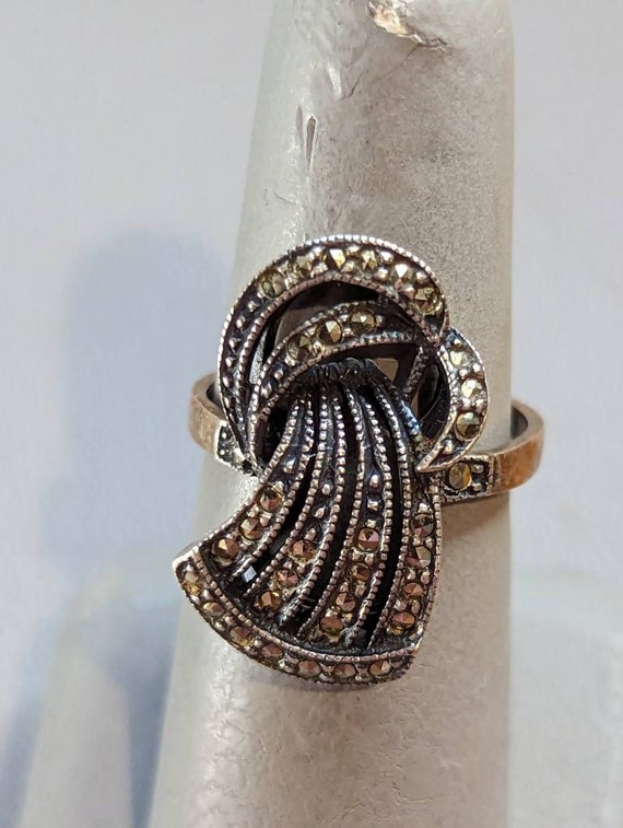 Clarks & Coombs Marcasite Ring-Fine Vintage Sterli