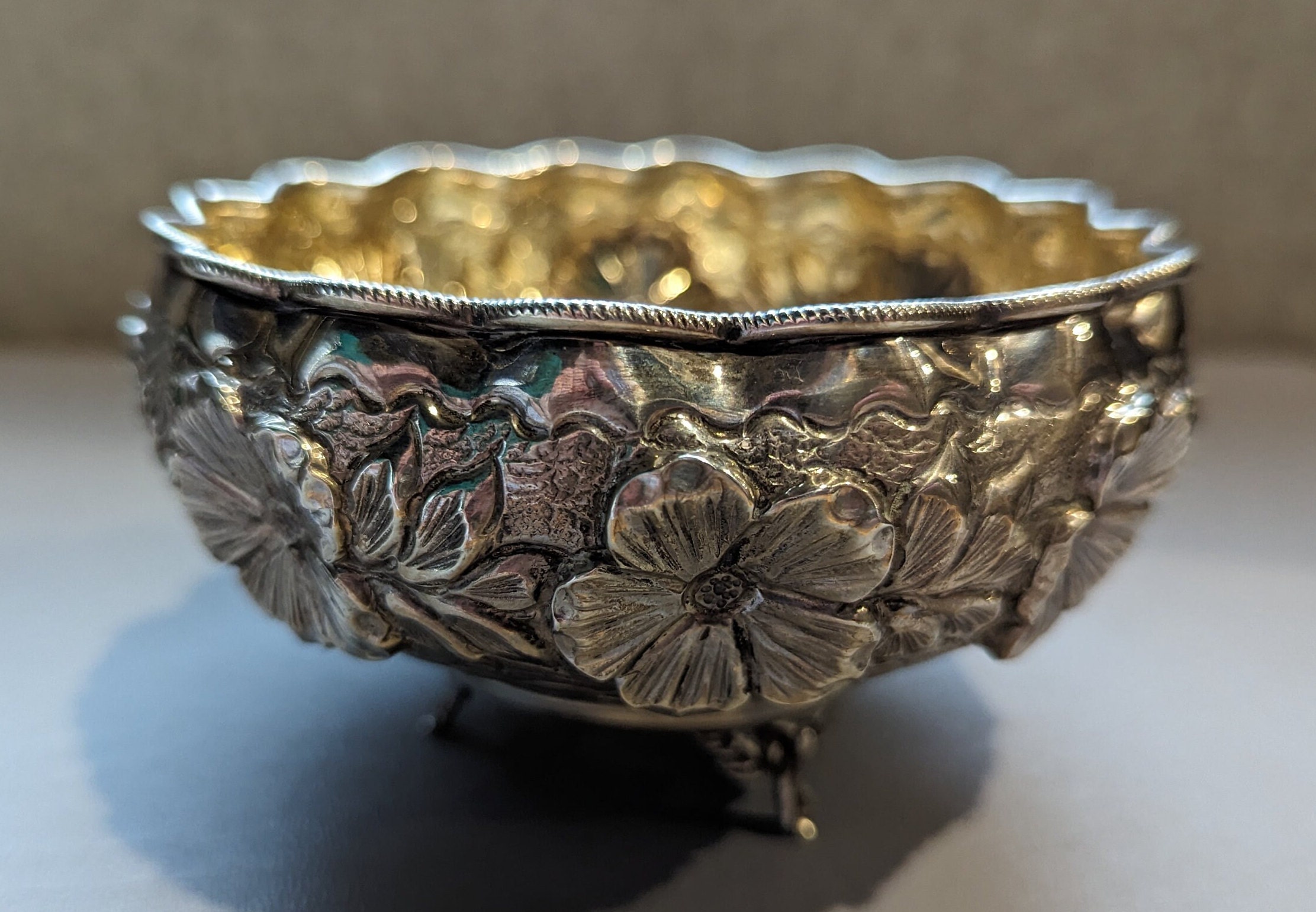 1903 British Antique Sterling Silver Stem Bowl 126g