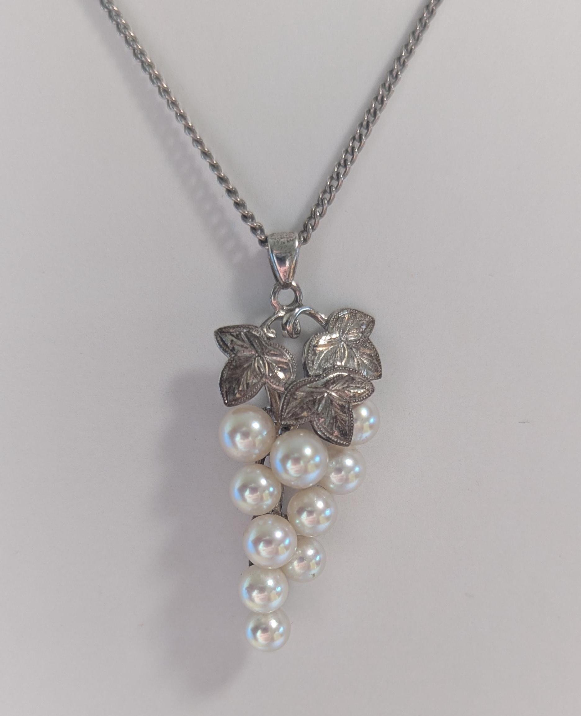 Mikimoto 7 Pearl Grape Necklace Rank A Mikimoto Akoya Pearl Grape 