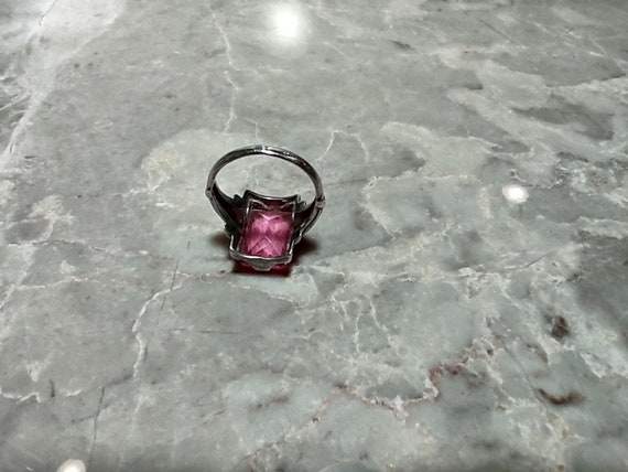 Antique Pink Sapphire Paste Ring-Fine Sterling Si… - image 8