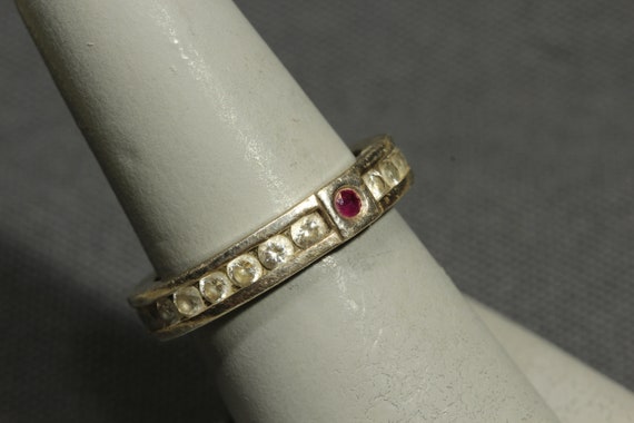 Elle Ruby Sterling Silver Ring: Vintage Crystal S… - image 3