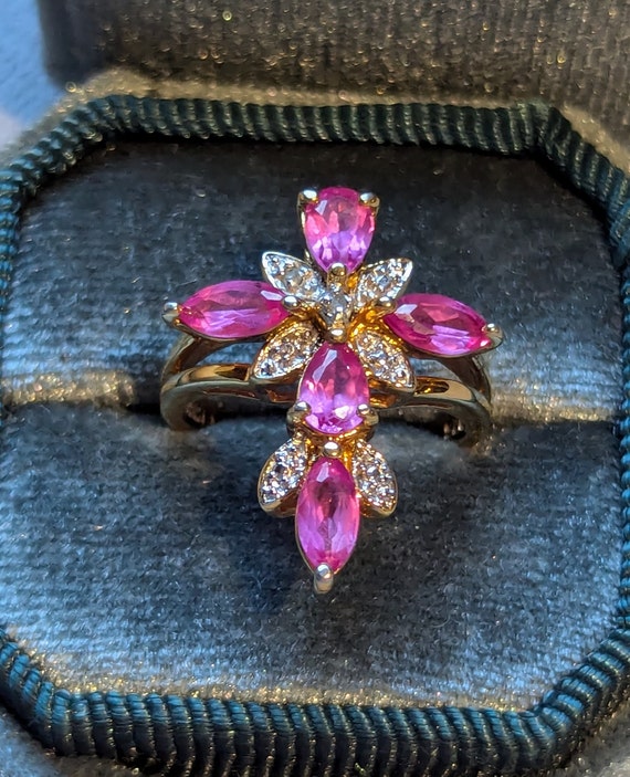 Ross Simons Pink Topaz Diamond Accent Sterling Silver Gold Ring Size 7 Gifts for Women Fine 925 Designer Jewelry Etsy