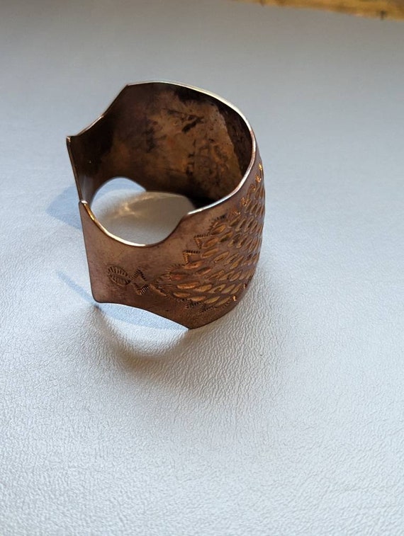 Southwestern Copper Wide Cuff Bracelet-Vintage So… - image 4
