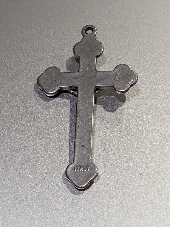 Vintage Italy Crucifix Cross-Fine Sterling Silver… - image 5