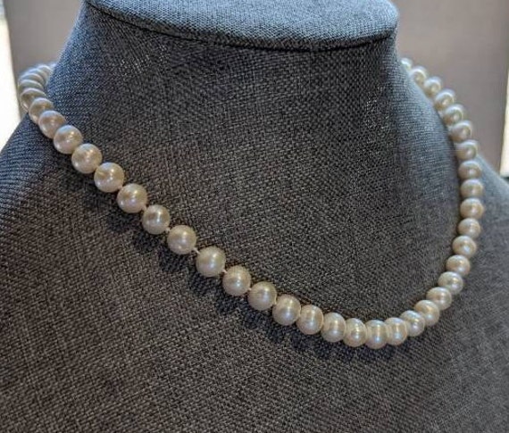 Vintage 7mm Freshwater Pearl Single Strand Neckla… - image 3