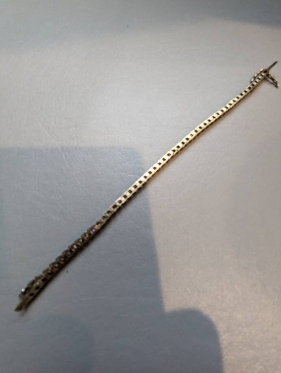 スターリングシルバー キュービックジルコニア リンクブレスレット