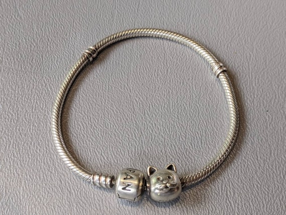 Pandora Sterling Silver Charm Bracelet With Cat Charm Etsy Australia
