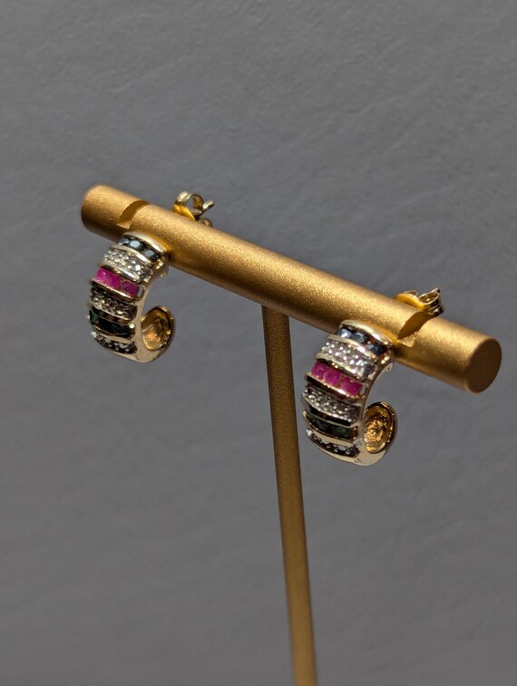Ross Simons Gemstone Earrings: 18k Gold Over Ster… - image 3
