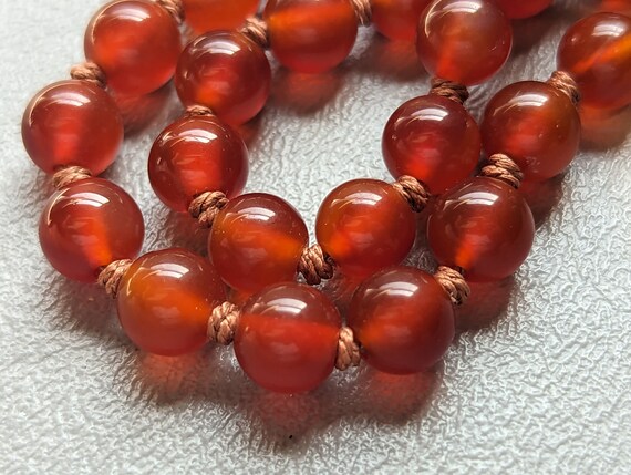 Chinese Carnelian Bead Necklace-Vintage Chinese E… - image 3