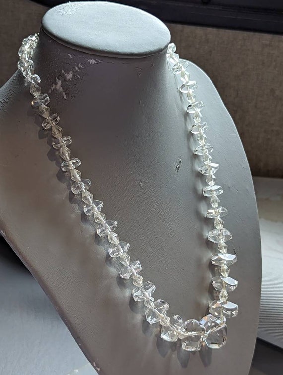 Art Deco Cut Crystal Bead Necklace-Antique Art De… - image 4