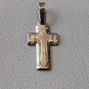 Vintage Sterling Silver Cross Pendant Charm