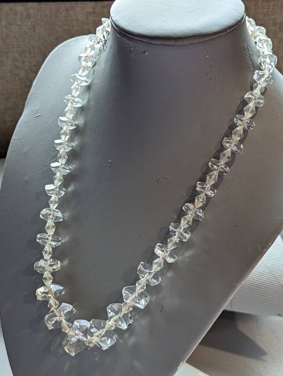 Art Deco Cut Crystal Bead Necklace-Antique Art De… - image 5