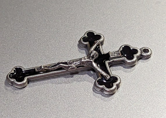 Vintage Italy Crucifix Cross-Fine Sterling Silver… - image 3