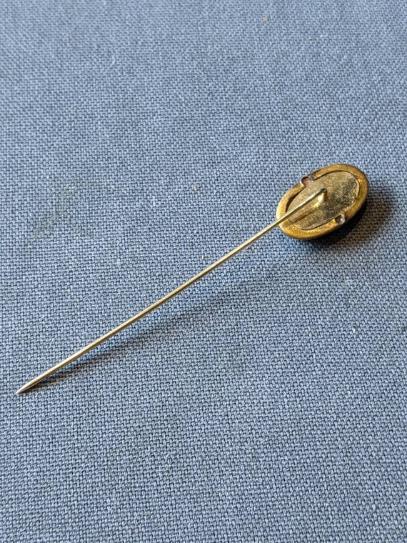 Victorian Goldstone Stick Pin-Antique 1800s Gold … - image 5