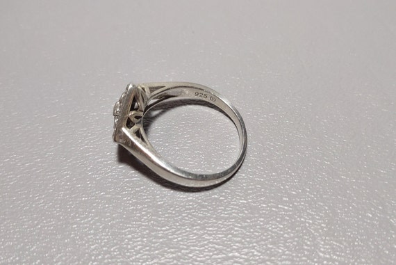 Diamond Art Deco Style Ring-Sterling Silver Desig… - image 6