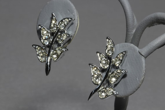 Vintage Sarah Coventry Rhinestone Earrings, Signe… - image 1
