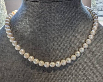 Collana a filo singolo di perle d'acqua dolce vintage da 7 mm 18"
