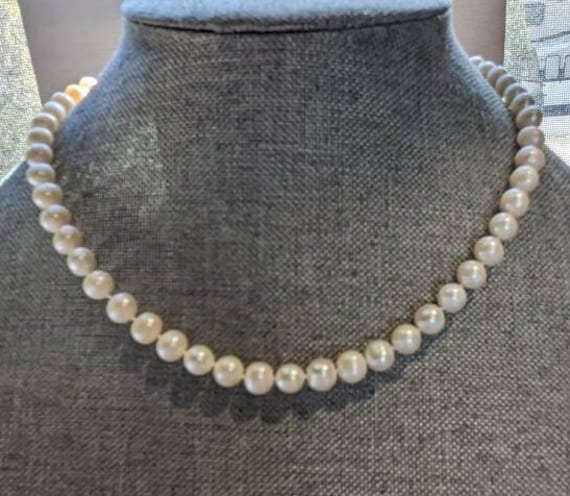 Vintage 7mm Freshwater Pearl Single Strand Neckla… - image 1