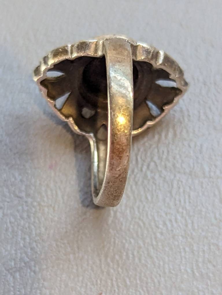 スターリングシルバー オニキス マーカサイト リング - アールデコ