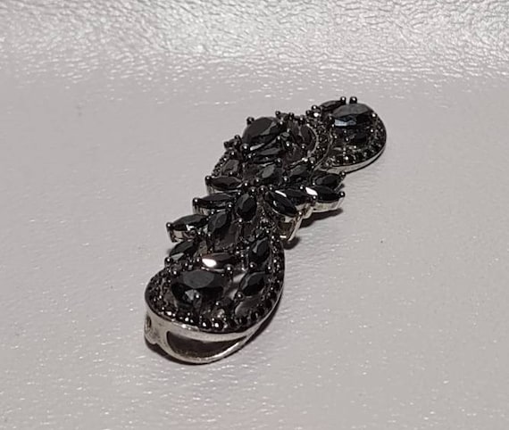 DK Black Spinel Sterling Silver Slide Pendant-Designer JTV-DK Jewelry