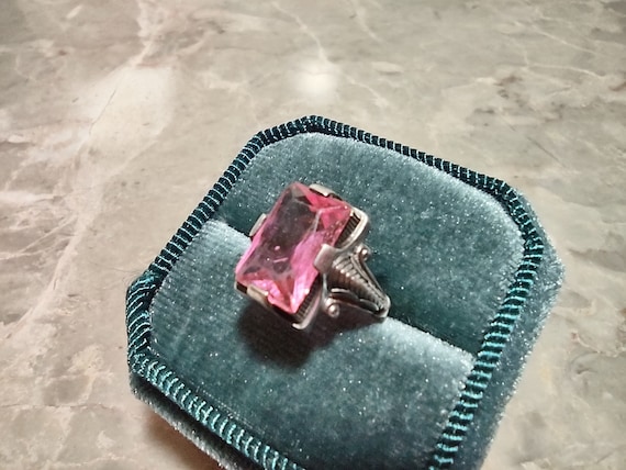 Antique Pink Sapphire Paste Ring-Fine Sterling Si… - image 5
