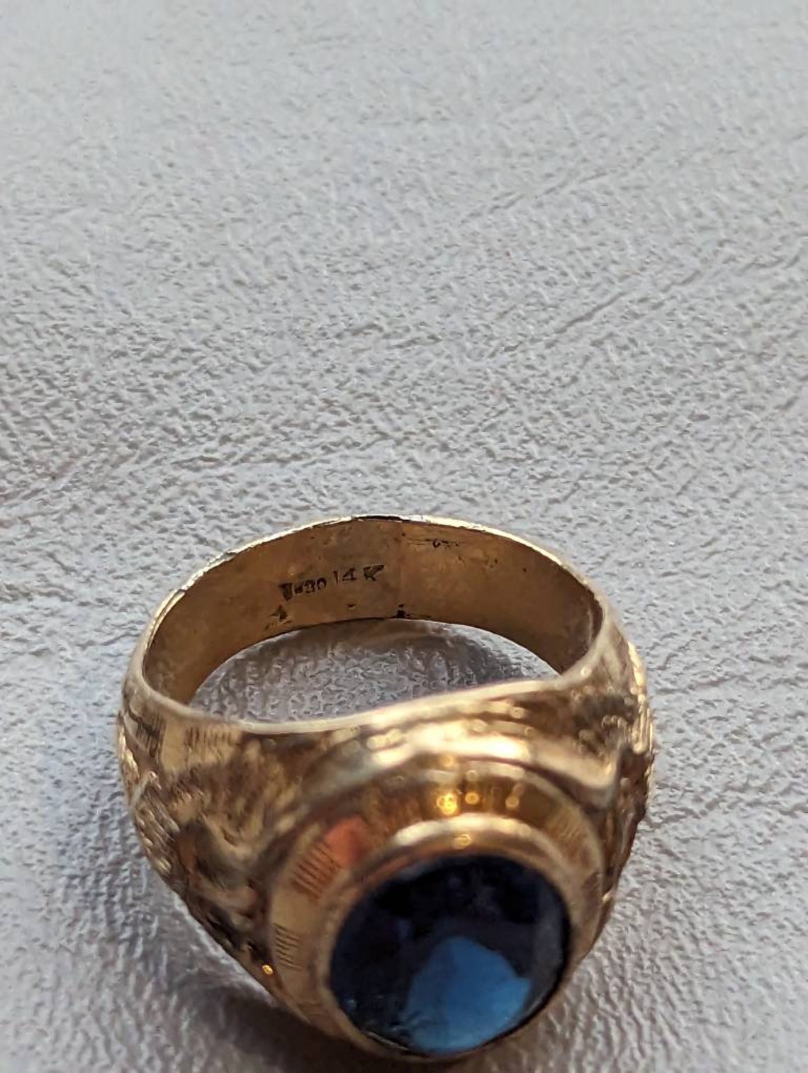 US Navy Sterling Silver 14k GP Ringart Deco Men's Navy Etsy