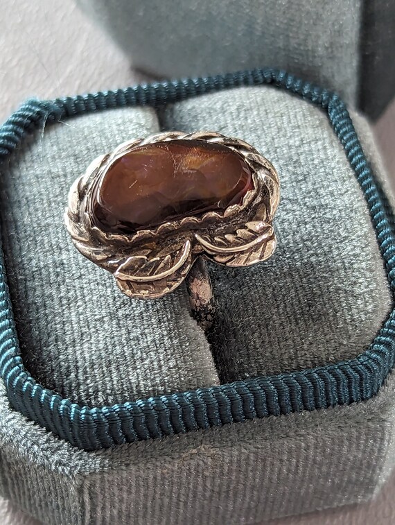 Mexican Fire Opal Ring-Handcrafted Native America… - image 7