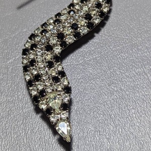 Kenneth Jay Lane KJL Crystal Snake Brooch-Vintage Designer Signed HUGE Snake Brooch