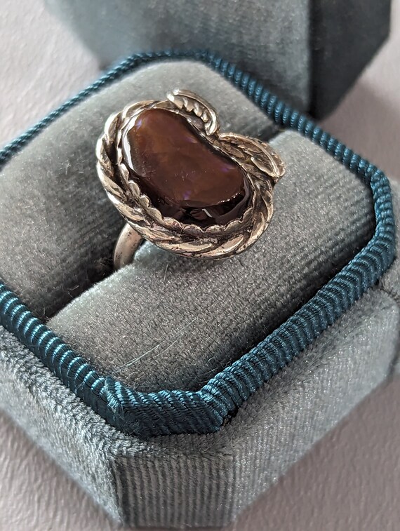 Mexican Fire Opal Ring-Handcrafted Native America… - image 2