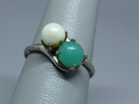 Antique McGrath Hamin Sterling Silver Jade Pearl … - image 1