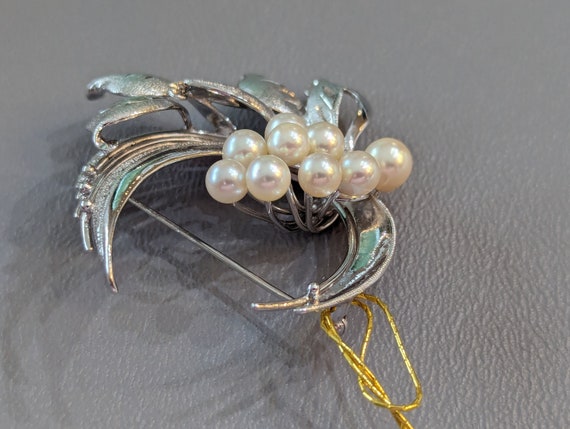 Vintage Japanese Cultured Pearl Sterling Silver B… - image 7