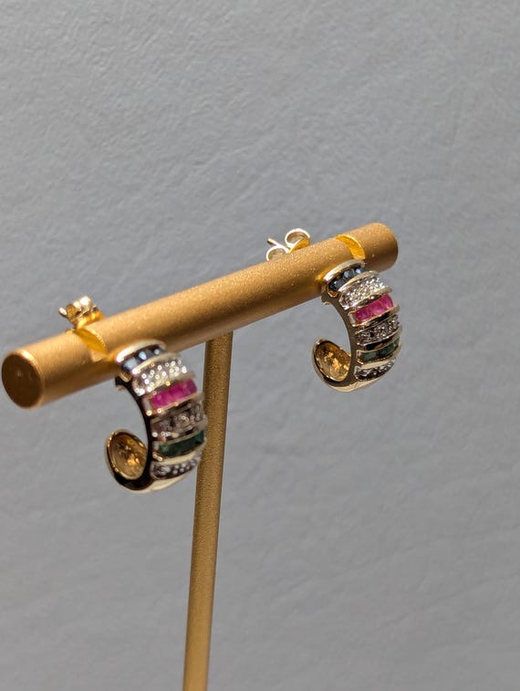 Ross Simons Gemstone Earrings: 18k Gold Over Ster… - image 2