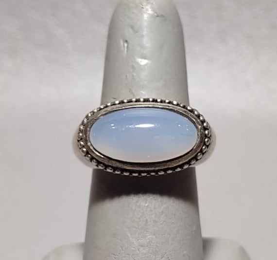 Sterling Silver Moonstone Ring-Large Vintage Desig