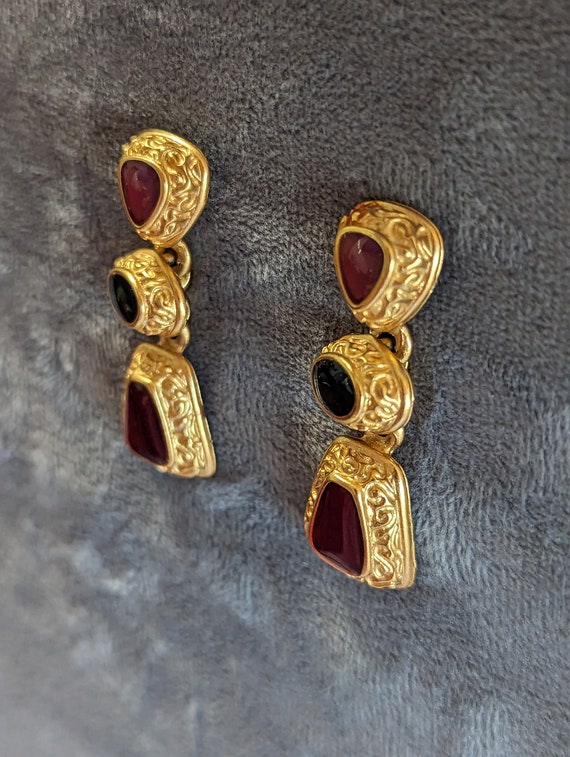 Anne Klein Gripoix Earrings-Vintage Byzantine Etr… - image 2