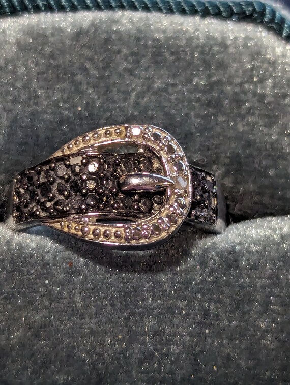 DBJ Victoria Townsend Sterling Silver Black Diamond Belt Buckle