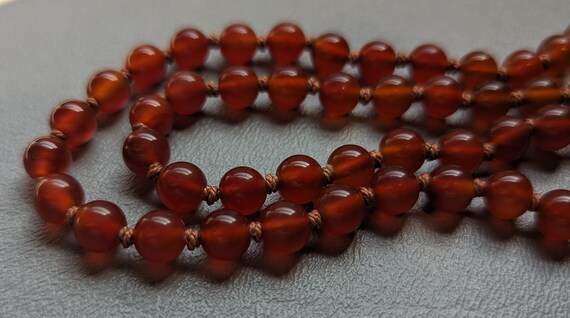 Chinese Carnelian Bead Necklace-Vintage Chinese E… - image 5