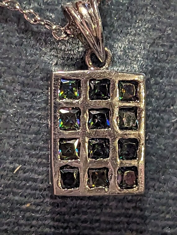 Mystic Topaz Pendant Necklace-Sterling Silver 925… - image 2