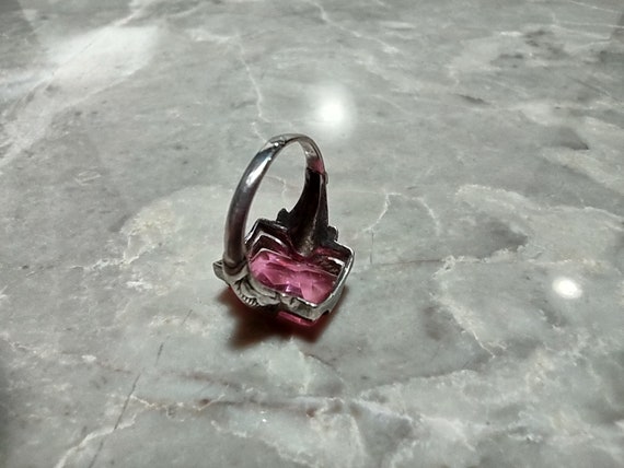 Antique Pink Sapphire Paste Ring-Fine Sterling Si… - image 6