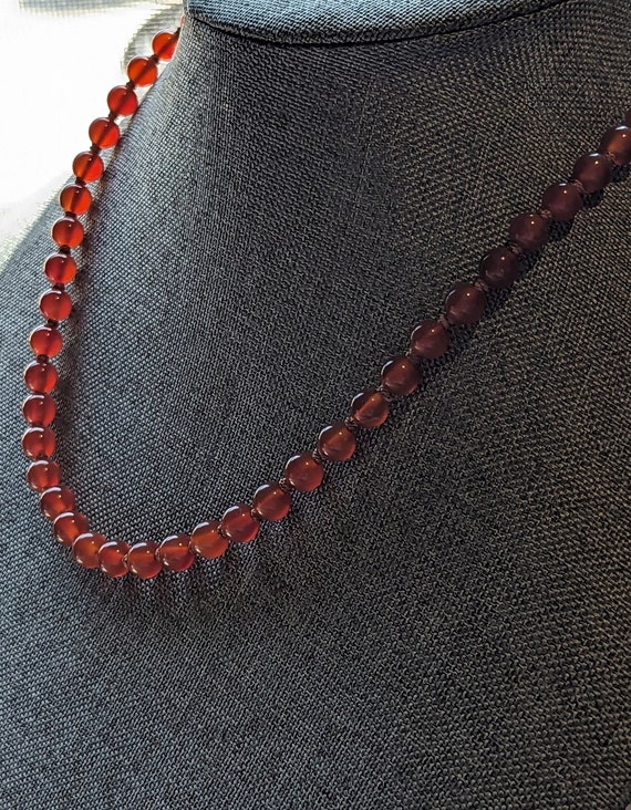 Chinese Carnelian Bead Necklace-Vintage Chinese E… - image 7
