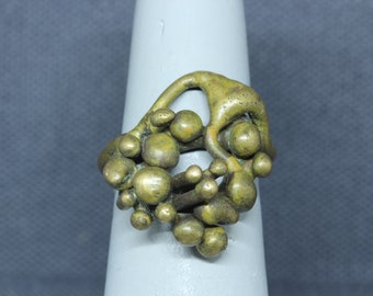 Mid Century Brutalist Ring-Studio Organic Abstract Ring Jewelry