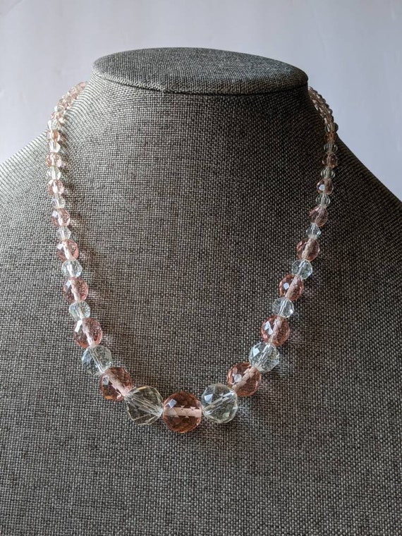 Faceted crystal bead necklace deals