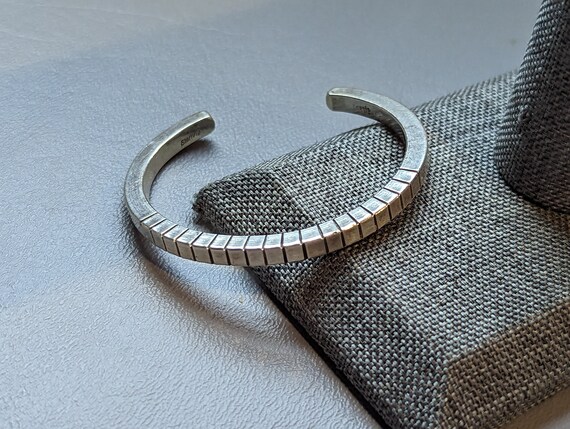 Thicker Signed Vintage Native American Navajo Lapis Sterling Silver Bracelet Thicker Signed Vintage Native American Navajo Lapis Sterling Silver Bracelet